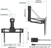 Soporte de Pared Motorizado Universal para TV con Movimiento Completo, Soporte Eléctrico Desplegable para Pantallas de 85 Pulgadas