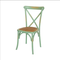 Chaise en rotin empilable en bois de bouleau massif au design antique, avec dos en croix et empilable, pour événement, mariage et usage domestique