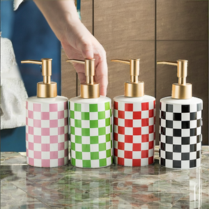 Light Luxury Modern Sustainable Dwax Marble Ceramic Hotel Collection Home Bathrooms <b>Refill</b> Bottle Dispenser <b>Hand</b> <b>Soap</b> Shower Set - Product Image 2