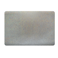 Set de table rectangulaire arrondi en PVC RNPT, effet nacré argenté, grain irisé fin, résistant à l'huile, pour la salle à manger au quotidien