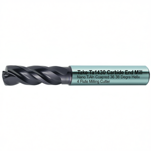 Fresa de carburo Ttake Ta1430 con recubrimiento Nano TiAlN, helicoidal de 36-38 grados y 4 filos - Product Image 2