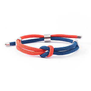 กำไลข้อมือสแตนเลสสตีลถักเชือกมิลานแบบขายส่ง ปรับขนาดได้ สลักลายได้หลายสีตามสั่ง เครื่องประดับ - Product Image 1