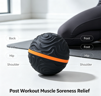 Balle de massage vibrante rechargeable par USB, balle de massage électrique portable à faible bruit pour les fascias |   Soulagement des douleurs musculaires après l'entraînement