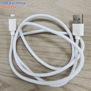 Câble USB A vers Lightning pour <span class=keywords><strong>iPhone</strong></span> et iPad, tressé blanc, directement de l'usine, faible MOQ - Product Image 3