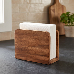 Boîte à mouchoirs en bois, porte-mouchoirs en bois massif fait à la main, distributeur de serviettes de table, décoration rustique pour la maison, le bureau, le restaurant, l'hôtel - Product Image 1