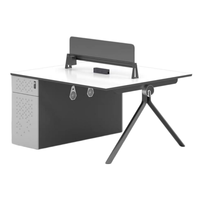 Mobilier de bureau moderne intelligent haut de gamme sur mesure, poste de travail pour 6 personnes, mobilier de bureau avec chemin de câbles