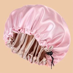 Bonnet de nuit en satin de soie de luxe, personnalisable avec logo, pour le soin des cheveux, élastique - Product Image 1