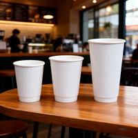 Offre Spéciale – Gobelets en Papier Biodégradables Blancs et Marron Personnalisables à Double Paroi pour Café à Emporter et Boissons Fraîches à Domicile