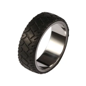 Black carbon fiber steel ring sport tire ring