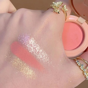 Private Label <span class=keywords><strong>3</strong></span> couleurs maquillage pour le visage couleur rose fard à joues paillettes surligneur naturel Blush Palette ensemble surligneurs roses - Product Image 4