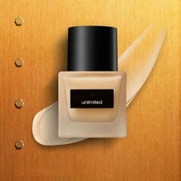 Botol pompa foundation cair 30ml 50ml, kosmetik rias persegi kosong kaca buram