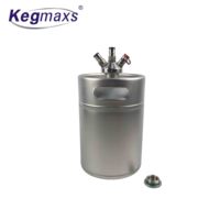 Mini fût à bière Kegmaxs 5L en acier inoxydable, type Cornelius, pour bière, café, liquides, avec système Ball Lock et bac de récupération des gouttes