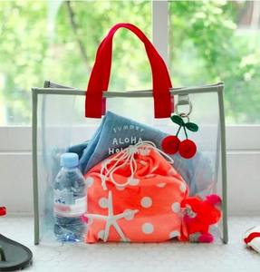 Bolsa de Compras de Playa de Plástico Transparente Personalizable en 11 Colores, Bolsa de Mano de PVC Transparente Impermeable para Regalos de Ropa - Product Image 2