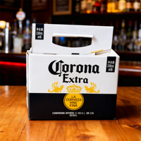 Vente en gros de porte-bouteilles en carton rigide personnalisé avec logo, pour 6 bouteilles de vin ou de bière, poignée portable, emballage ondulé UV, 6 bouteilles de boissons énergisantes