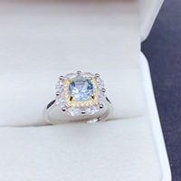 Luxury OEM ODM 925 Silver Ring Natural Topaz Direct Factory Sale Women Wedding Appointment Party Gift