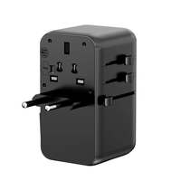 Adaptor Perjalanan Universal Worldplug PD Type-C USB GaN Pengisi Daya Cepat dengan Kabel Multi-Plug untuk Ponsel Internasional
