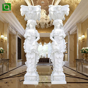 Villa <span class=keywords><strong>Casa</strong></span> Edificio Decorativo Natural Beige Mármol Romano Dama Estatua Tallada <span class=keywords><strong>Pilar</strong></span> Columna - Product Image 2