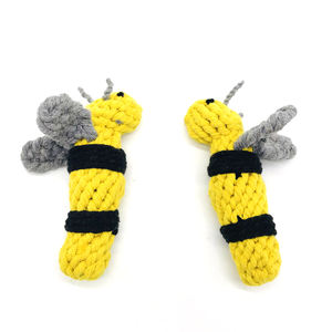 Giocattolo in corda di cotone per animali domestici a forma di ape a forma di cane giocattolo resistente ai morsi per cani di piccola taglia - Product Image 4