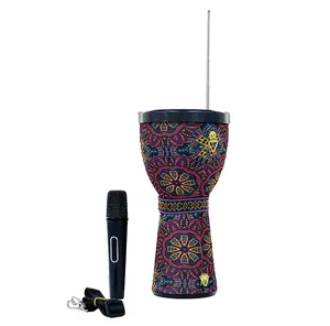 Großhandel SP-240329-1 tragbares Solar-Schulterband afrikanisches Djembe-Trommel-Soundsystem Bluetooth-Lautsprecher mit Mikrofon