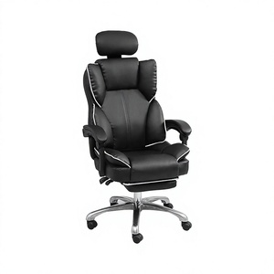 Modern Office <b>Ergonomic</b> Swivel <b>Chair</b> Cooling Backrest Comfortable Mesh Leather Seat Height Adjustable Metal Frame Headrest Legs - Product Image 4