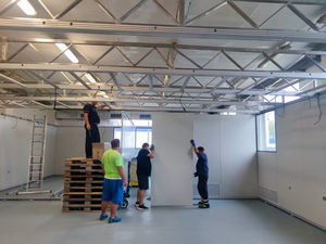 Quarto desinfetado duro 6*3 do chuveiro do ar limpo da parede macia modular do quarto médico do dispositivo da indústria farmacêutica - Product Image 4