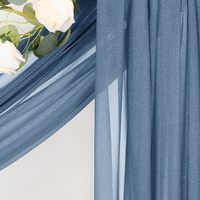 Kain Draperi Lengkung Glitter Biru Debu Loopiske 1 Panel 29" X 65 Yard Tirai Latar Belakang Transparan untuk Upacara Pernikahan Musim Panas