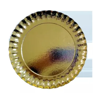 Strong and Sturdy Disposable Paper Plates Gold 10 inch pack of 50 pcs Paper Dessert Plates for Party, Dinner, Holiday