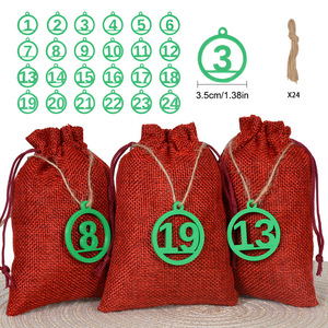 Sacs <span class=keywords><strong>de</strong></span> calendrier <span class=keywords><strong>de</strong></span> l'Avent en <span class=keywords><strong>toile</strong></span> <span class=keywords><strong>de</strong></span> <span class=keywords><strong>jute</strong></span> avec cordon <span class=keywords><strong>de</strong></span> serrage, design cadeau pour compte à rebours <span class=keywords><strong>de</strong></span> Noël, avec étiquettes numérotées DIY, pour usage domestique - Product Image 1