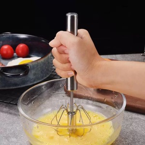 Stainless Steel Manual Egg Beater Rotary Mixer For Eggs Cream Milk Home Kitchen Use - Product Image 1