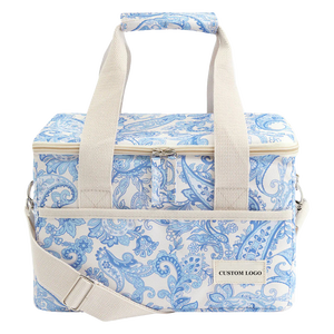 2024 nuevo gran aislamiento estampado personalizado forro playa nevera <span class=keywords><strong>bolsa</strong></span> suave no tejida lona picnic reutilizable <span class=keywords><strong>hielo</strong></span> nevera <span class=keywords><strong>bolsa</strong></span> para comida - Product Image 4