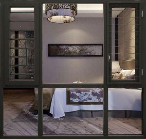 Porte intérieure moderne en alliage d'aluminium anti-rayures avec verre trempé pour couloir de bureau à fort trafic, chambre et villa - Product Image 4