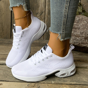 Chaussures de sport décontractées pour femmes, respirantes, légères, polyvalentes, à semelle épaisse et souple, en tissu, à lacets, best-seller - Product Image 3