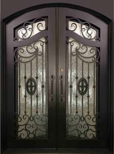 Porta d'Ingresso in Ferro Battuto a <span class=keywords><strong>Doppia</strong></span> <span class=keywords><strong>Anta</strong></span> - Emblemi Metallici Ornamentali e Telaio Rinforzato per Sicurezza e Decorazione Residenziale di Lusso - Product Image 5