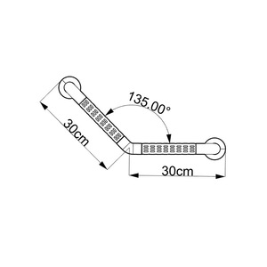Barre d'appui pour salle de bain, 135 degrés, antidérapante, murale, pour personnes âgées et handicapées, support de douche - Product Image 2