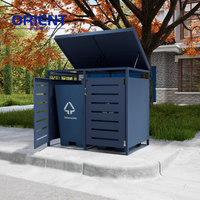 Poubelle d'extérieur Couvercle de poubelle Abri de rangement pour poubelle Boîte triple Habitation Aluminium Étanche Couvercle de poubelle métallique