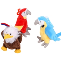 Porte-clés en peluche 4 pouces (10 cm) en forme d'oiseau (perroquet, aigle), petits charms, mini animaux en peluche, jouets promotionnels, vente en gros