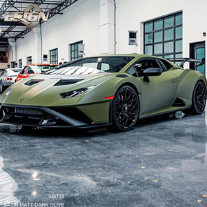 Film de protection de voiture vert olive foncé mat satiné, film de recouvrement de voiture, vinyle, meilleurs rouleaux de film de protection de voiture, feuille automobile mate - Product Image 2