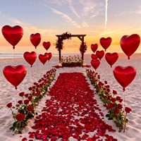 12 ballons en forme de cœur rouge de 18 pouces, ballons en feuille d'aluminium pour la Saint-Valentin, la fête des mères, les mariages, les cadeaux de mariage, les anniversaires, la décoration de fête