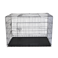 Cage pour animaux de compagnie en métal indestructible de haute qualité, respectueuse de l'environnement, avec plateau en plastique, design simple et solide, pour chiens, chats, poulets