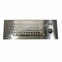 Clavier de bureau industriel mécanique en acier inoxydable étanche IP65 à 67 touches avec trackball
