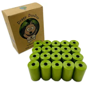 Toptan Poop çanta tek kullanımlık biyobozunur Compostable Pet Doggy atık Poo Poop çanta PCR geri dönüşümlü köpek atık torbası