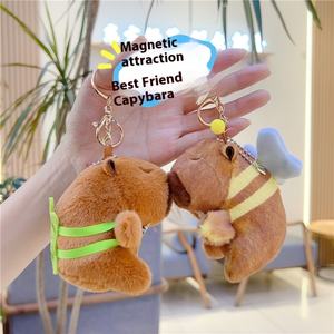 LLavero magnético de muñeca Capibala, pequeño colgante de felpa con Tortuga, miel, abeja, Capibara, Internet, rojo, ODM, PP, algodón lavado - Product Image 1