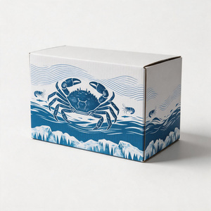Caja para Atún con Gráficos Personalizados, Blanca, Impermeable, de Cartón Corrugado de Alta Resistencia, Caja de Empaque para Mariscos - Product Image 2