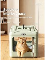 Cage de transport pliable pour animaux de compagnie en PP, respirante, grande capacité, pour voyages en voiture et utilisation en extérieur