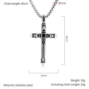 Collier pendentif en acier inoxydable plaqué or, style punk gothique chrétien, crâne, <span class=keywords><strong>croix</strong></span> <span class=keywords><strong>de</strong></span> Jésus, bijoux <span class=keywords><strong>de</strong></span> mode pour hommes, vente en gros, religieux - Product Image 6