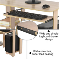Bureau d'ordinateur ultra-fin de 30 cm, capacité de charge de 50 kg, glissière silencieuse, respectueux de l'environnement, montage facile, rangement pour processeur, pour bureau à domicile compact