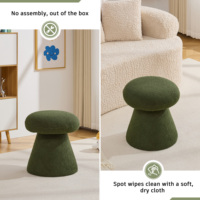 Tabouret/Pouf en Bois et Tissu Crème Style Nordique Moderne pour S'habiller, Se Retrouser ou Se Détendre dans la Chambre ou le Salon
