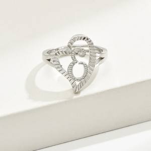 Прямая поставка, эмалевые кольца с A-Z буквами в стиле хип-хоп, модные ювелирные изделия, подарки на заказ, инициалы, письмо, сердце, регулируемое кольцо - Product Image 5