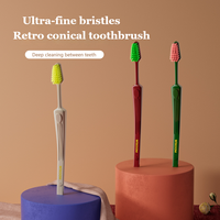 Cepillo de Dientes WISDOM Retro con Cabezal Pequeño para Adultos, Cerdas Suaves de PBT, Limpieza Profunda de los Dientes Posteriores, Sin Ángulos Muertos, PP Regular para el Hogar