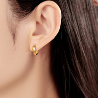 Nouvelles boucles d'oreilles tendance de style européen et américain, en argent sterling 925, minimalistes, en forme de cercle, épaisses, petites, en forme de dôme
